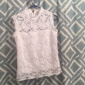 Nanette Lenore Mock Neck Lace Shirt